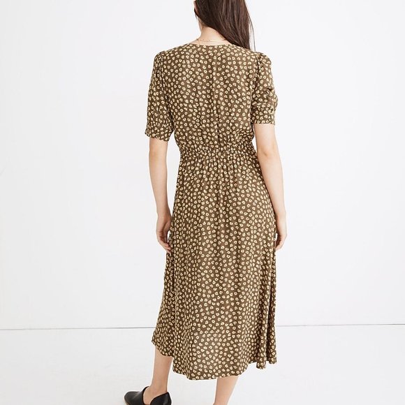 Madewell Button-Cuff Midi Dress in Woodcut Flowers 0 - Picture 4 of 11